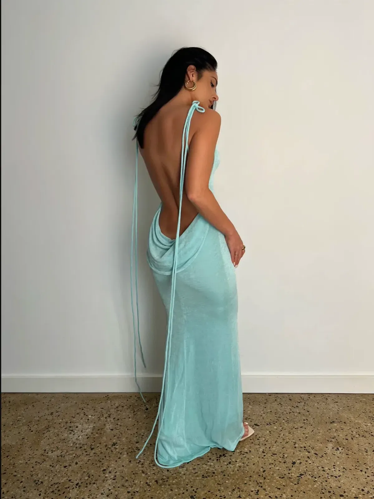 Mélani the Label Cristina Gown - Aqua - Medium - Image 1