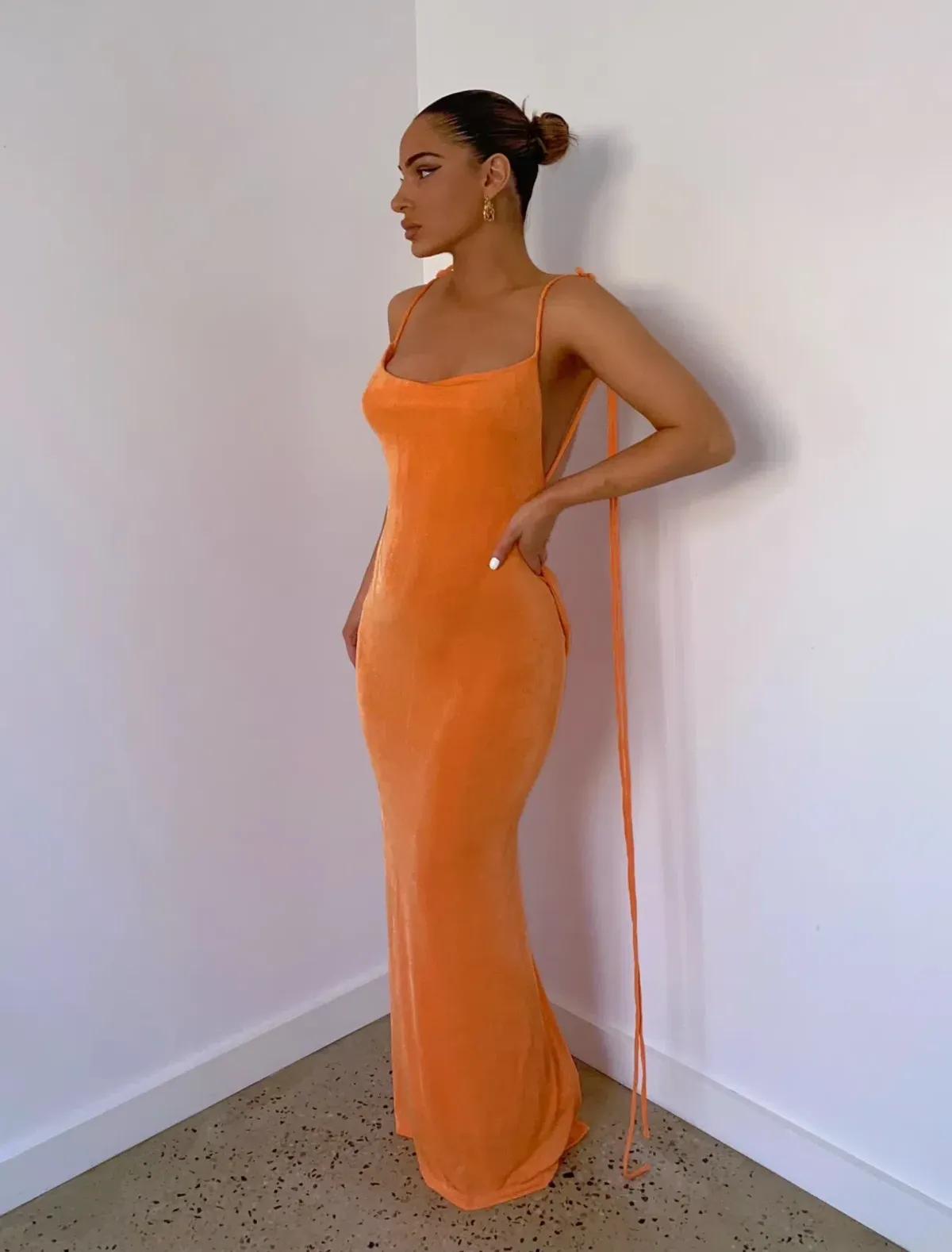 Mélani the Label Cristina Gown - Orange - Size Medium - Image 7