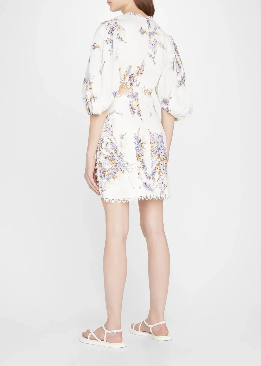 Zimmermann Jude Cut Out Mini Dress Print Size 8 for rent on The Volte - main image