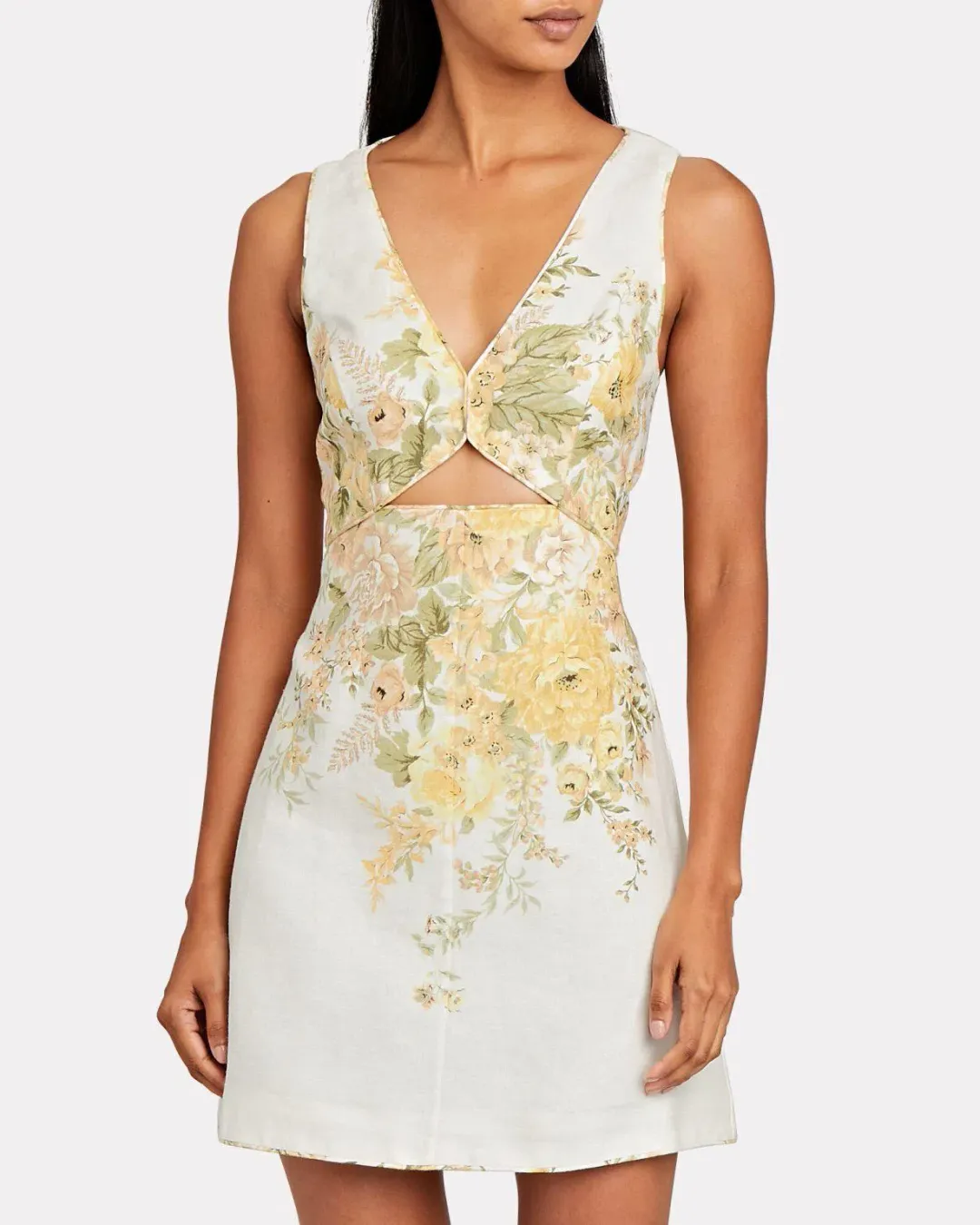 Zimmermann Amelie Cut Out Short Dress Floral Size 0P / Au 6P for rent on The Volte - main image
