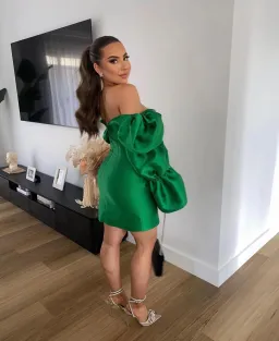 Khirzad Femme Solaro Mini Dress Green Size S / AU 8 for rent on The Volte - image 3