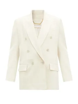 Zimmermann Milk Botanica Man Style Blazer White Size 0P / AU 6 for rent on The Volte - image 4