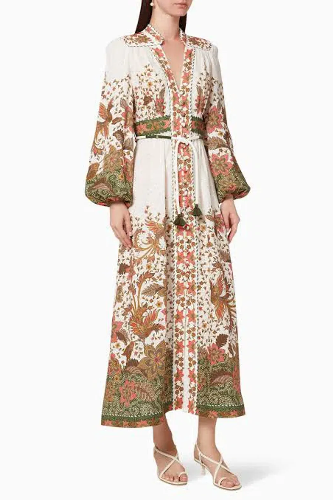 Zimmermann Empire Batik Floral Print Linen Dress Size 2 for rent on The Volte - main image