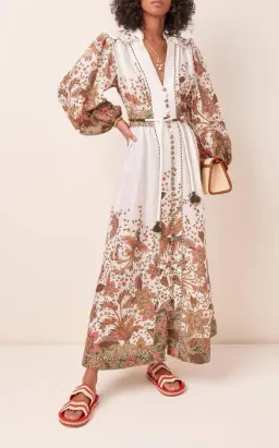 Zimmermann Empire Batik Floral Print Linen Dress Size 2 for rent on The Volte - image 4
