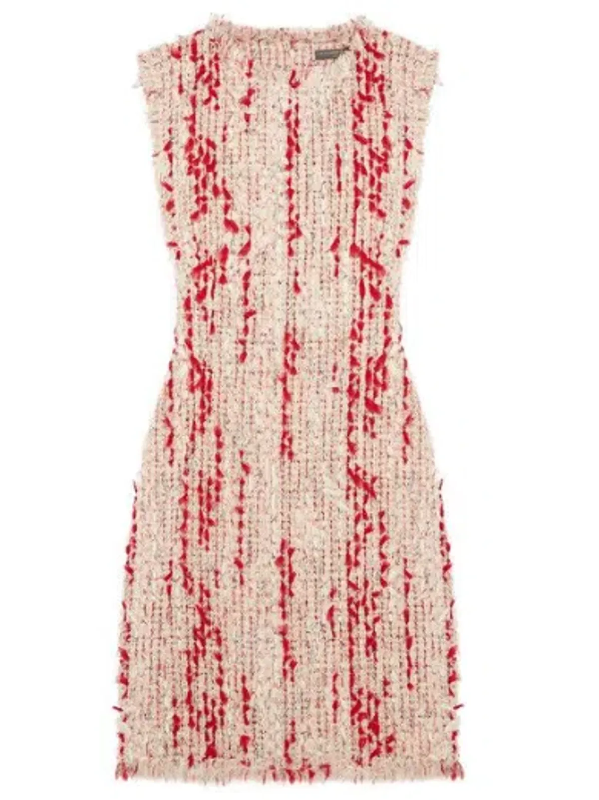 Alexander McQueen Frayed Tweed Mini Dress Multi Size 10 - Image 2