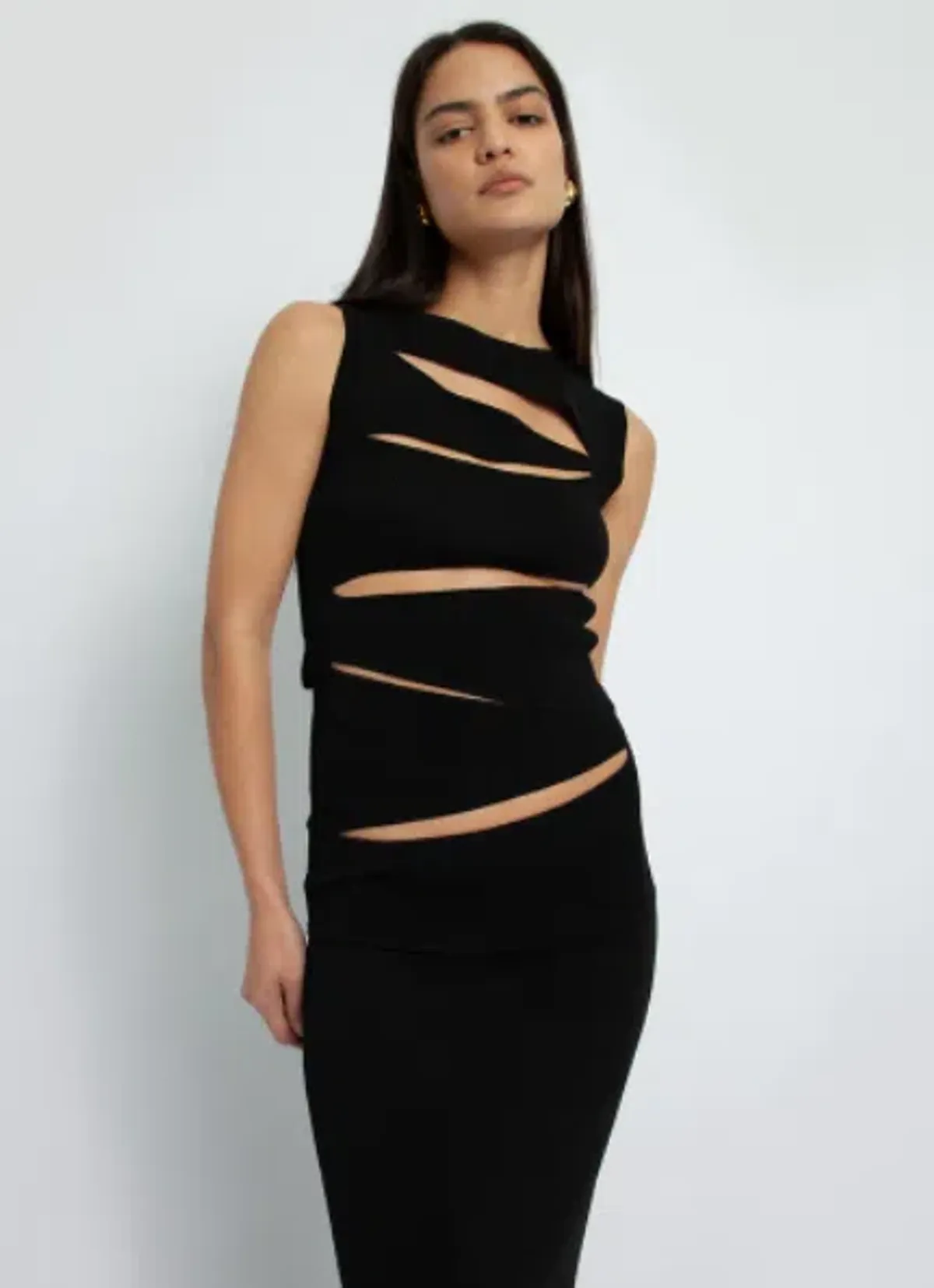 Christopher Esber Slashed Knit Dress Black Size 8 - Image 4