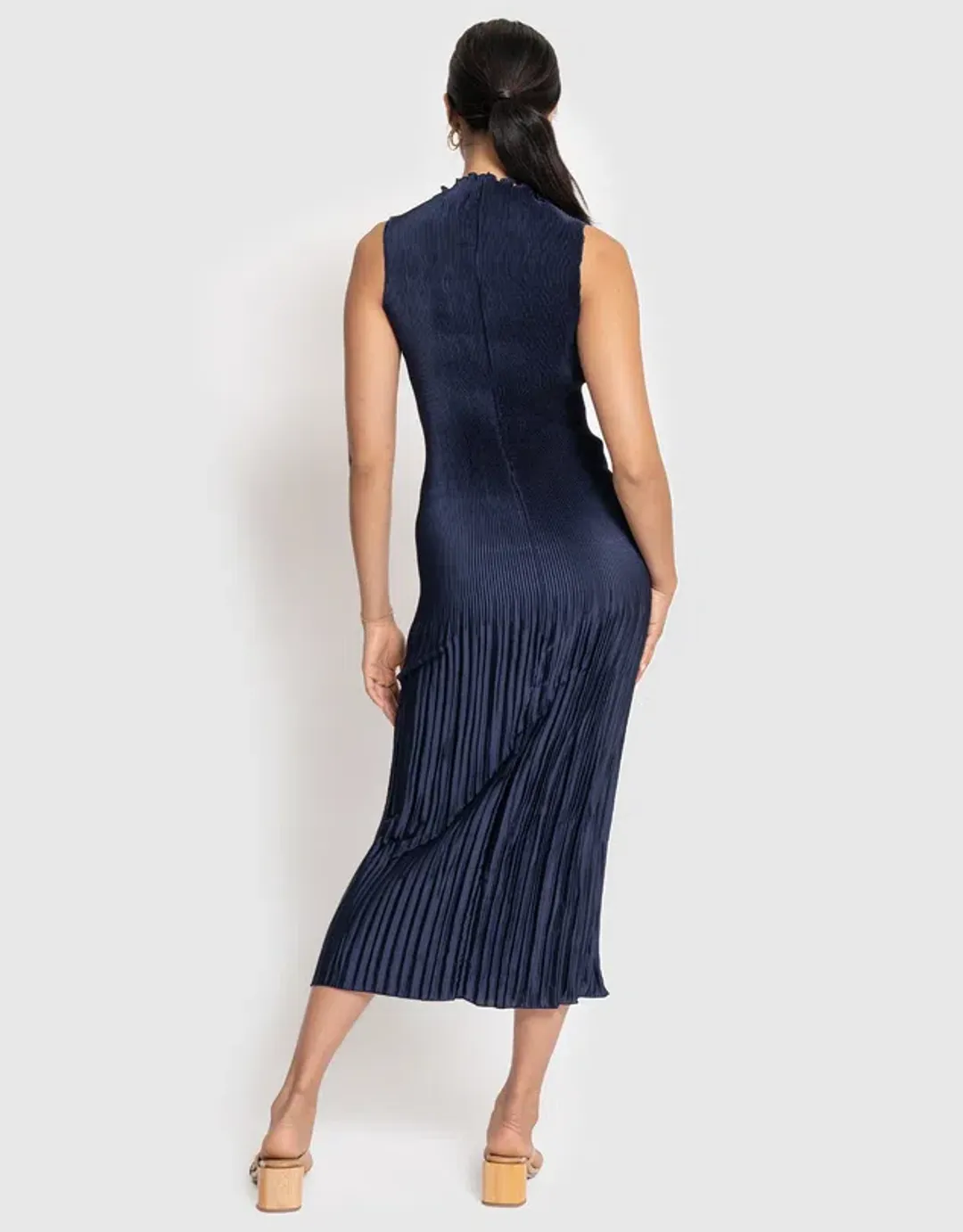 L'Idee Soirée Pleated Dress Navy Size 8 for rent on The Volte - main image