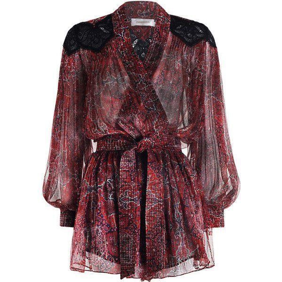Zimmermann Empire Filigree Playsuit Rouge Konya Size 1 / AU 10 - Image 10
