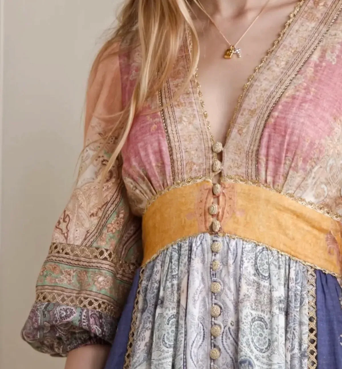 Zimmermann Anneke Lantern Midi Dress Spliced Print Size 4 / AU 16 - Image 3