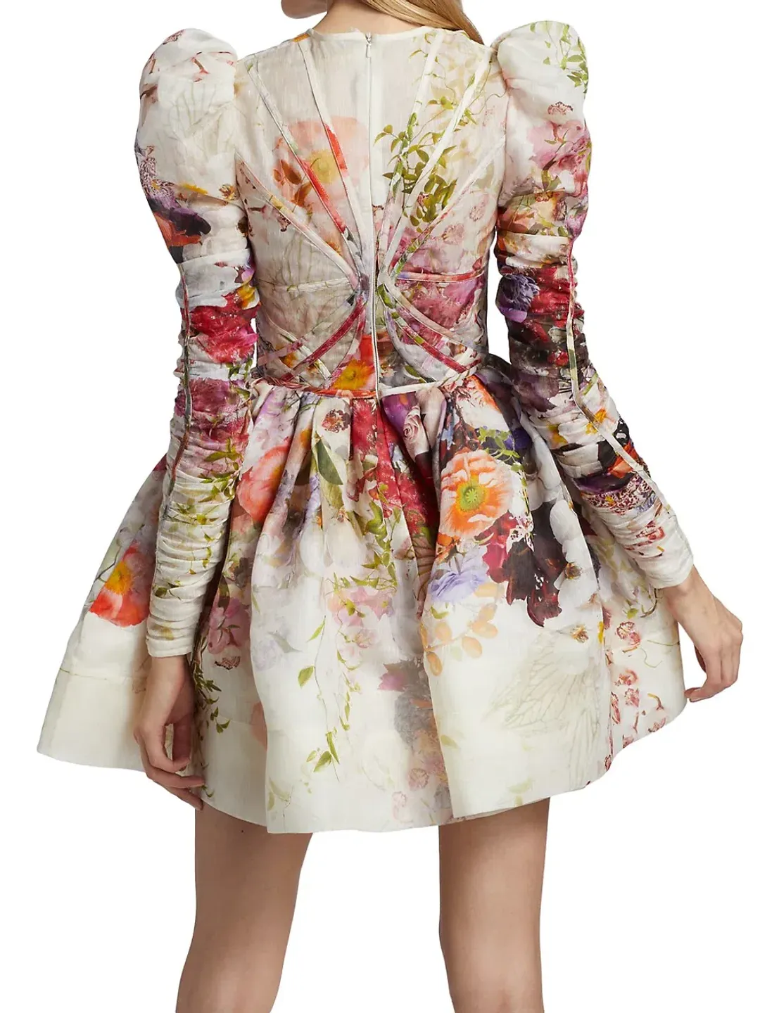 Zimmermann Prima Panelled Mini Dress Multi Floral Size 1 / Au 10 for rent on The Volte - main image