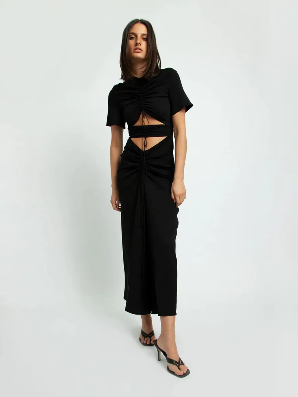 Christopher Esber Ruched Multi Panel Tee Dress Size 6 - Image 3