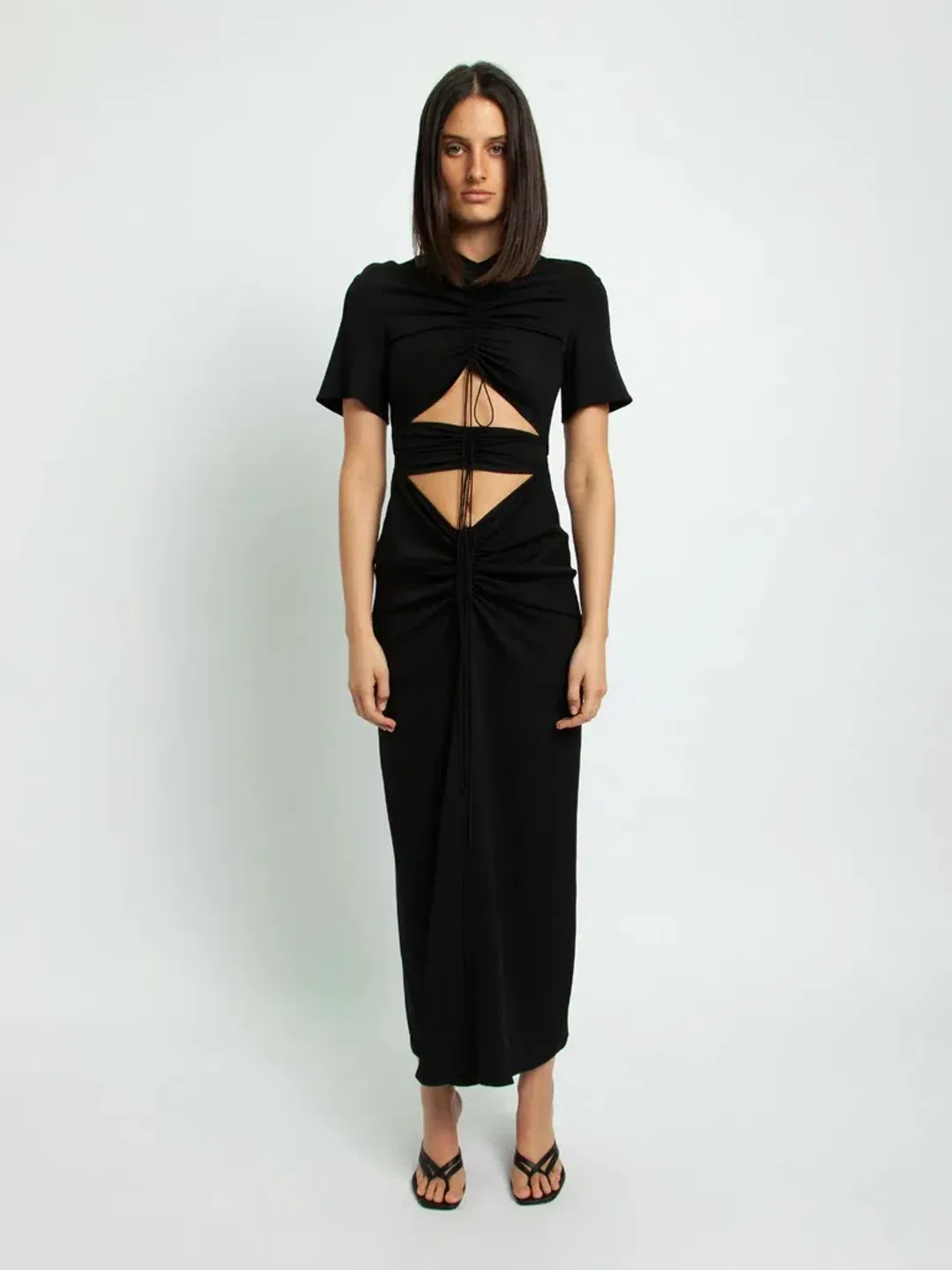 Christopher Esber Ruched Multi Panel Tee Dress Size 6 for rent on The Volte - main image