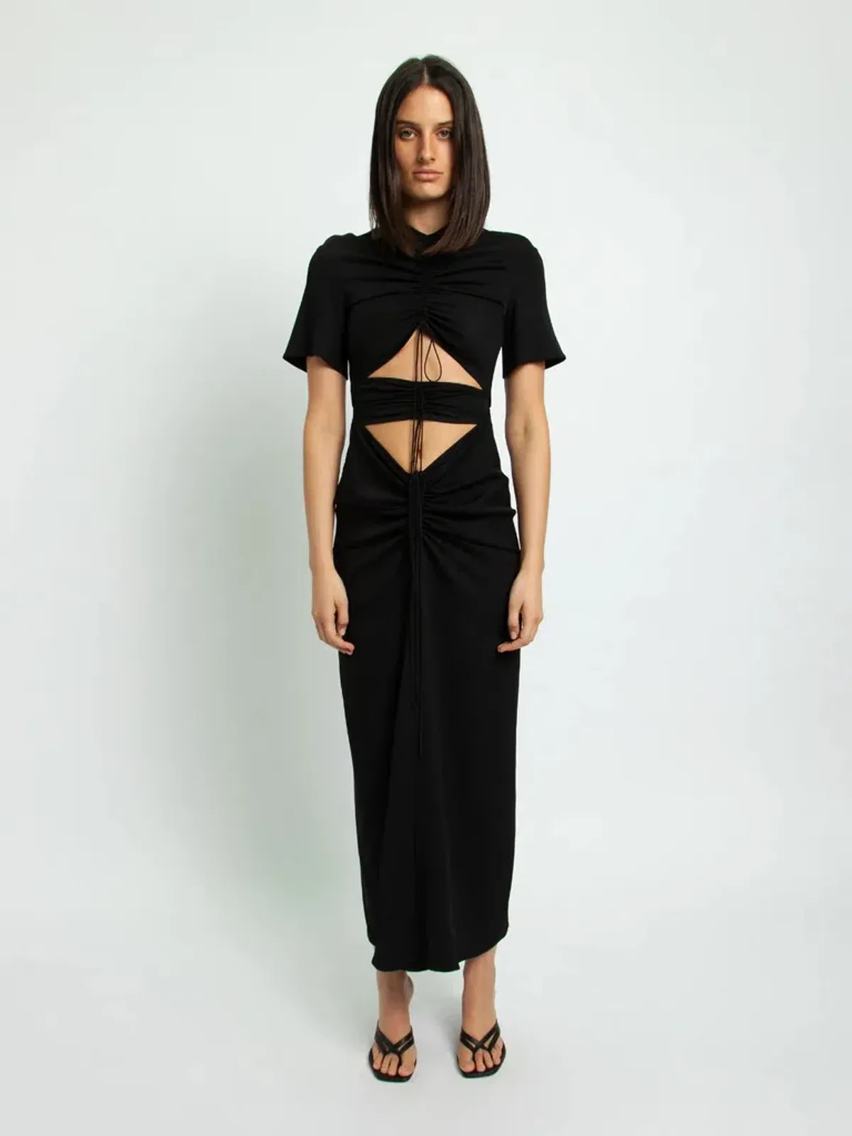 Christopher Esber Ruched Multi Panel Tee Dress Size 6 - Image 1