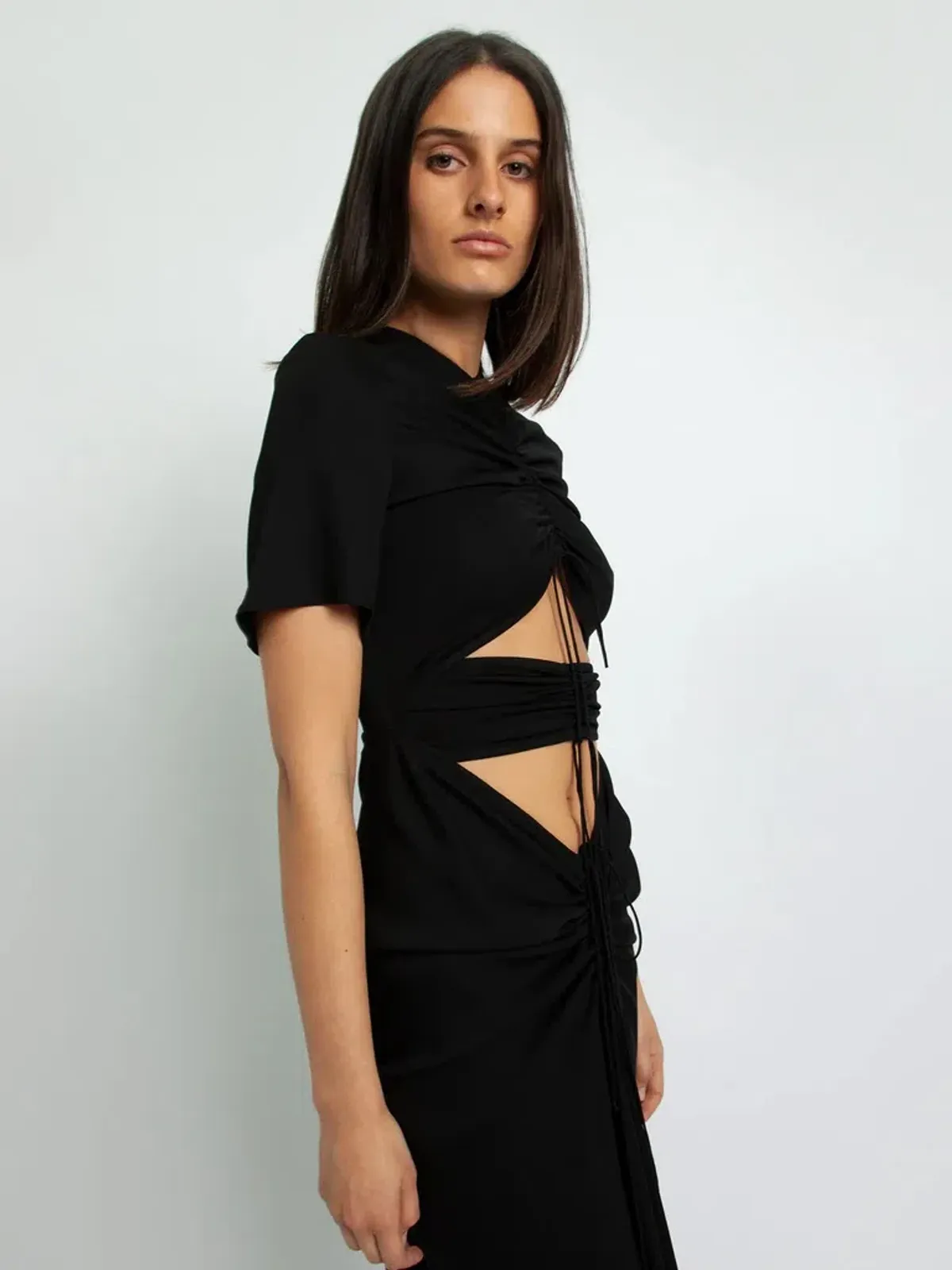 Christopher Esber Ruched Multi Panel Tee Dress Size 6 - Image 5