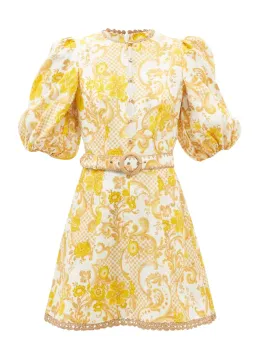 Zimmermann Postcard Mini Dress in Swirl Floral Yellow AU12 (22:05) for rent on The Volte - image 8