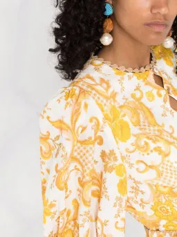 Zimmermann Postcard Mini Dress in Swirl Floral Yellow AU12 (22:05) for rent on The Volte - image 6