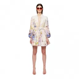 Zimmermann Rhythmic Buttoned Mini Dress Citrus Garden AU12 (22:03) for rent on The Volte - image 3