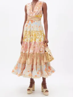 Zimmermann Postcard Pleated Midi Dress Spliced AU14 (22:04) for rent on The Volte - image 1