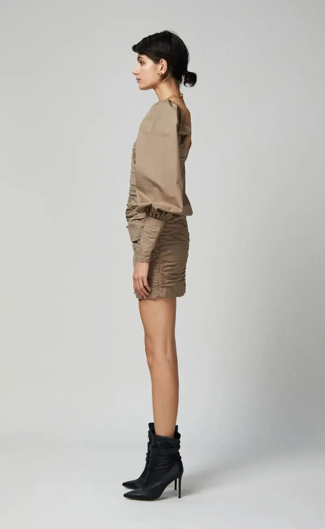 Bec & Bridge Winslowe L/S Mini Dress Mocha Size 8 for rent on The Volte - main image