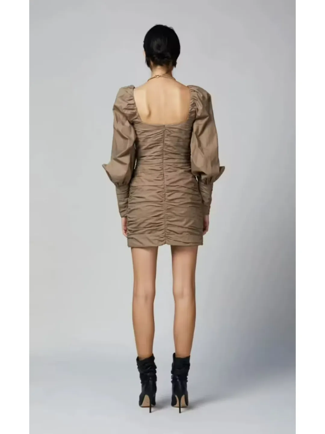 Bec & Bridge Winslowe L/S Mini Dress Mocha Size AU 6 for rent on The Volte - main image