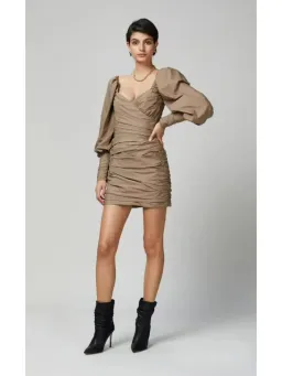 Bec & Bridge Winslowe L/S Mini Dress Mocha Size AU 6 for rent on The Volte - image 1