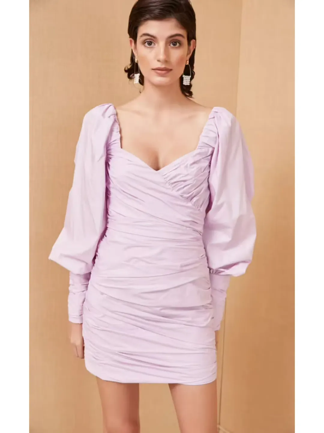 Bec & Bridge Winslowe L/S Mini Dress Lilac Size AU 6 for rent on The Volte - main image