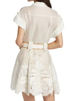 Zimmermann Postcard Belted Mini Dress Ivory Size 2/ AU 12 for rent on The Volte - image 6