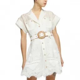 Zimmermann Postcard Belted Mini Dress Ivory Size 2/ AU 12 for rent on The Volte - image 4