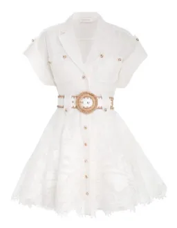 Zimmermann Postcard Belted Mini Dress Ivory Size 2/ AU 12 for rent on The Volte - image 7