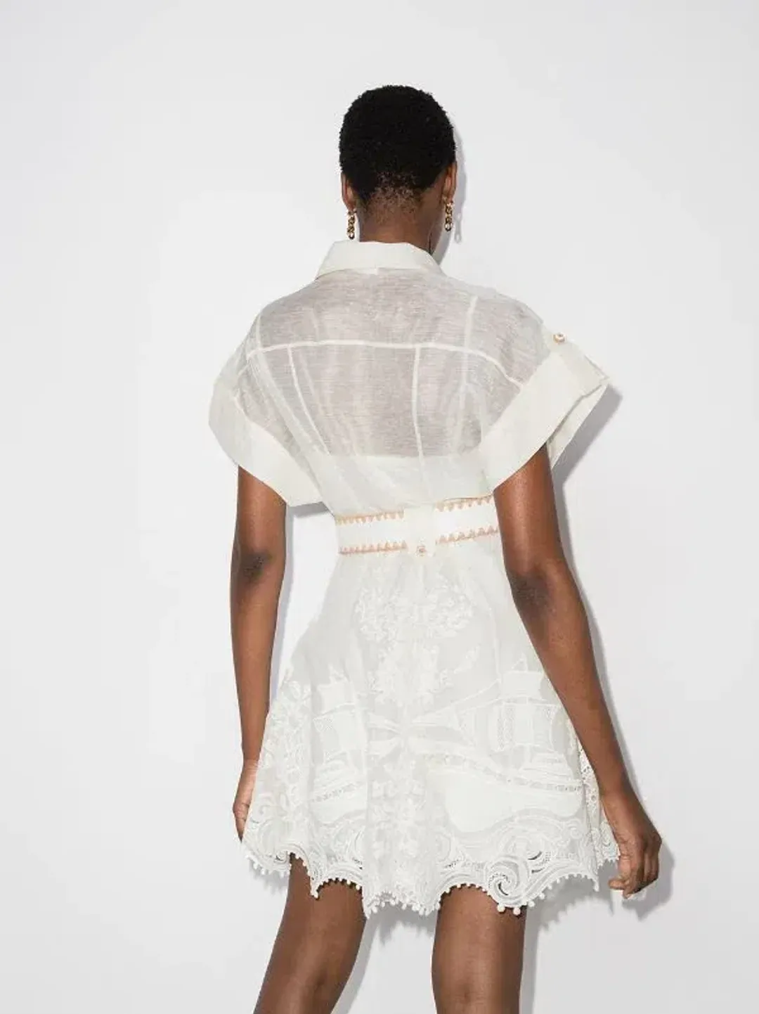Zimmermann Postcard Belted Mini Dress Ivory Size 2/ AU 12 for rent on The Volte - main image