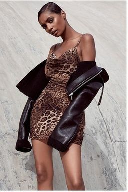 MISTRESS ROCKS ALL OUT LEOPARD PRINT BIAS CUT COWL NECK DRESS for rent on The Volte - image 8