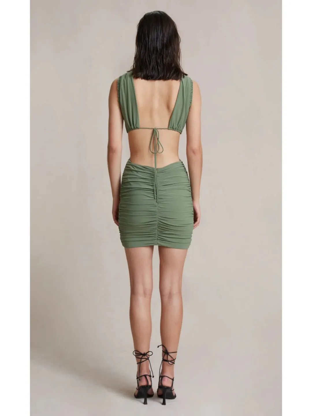 Bec & Bridge Vixen Mini Dress Olive Size AU 6 for rent on The Volte - main image