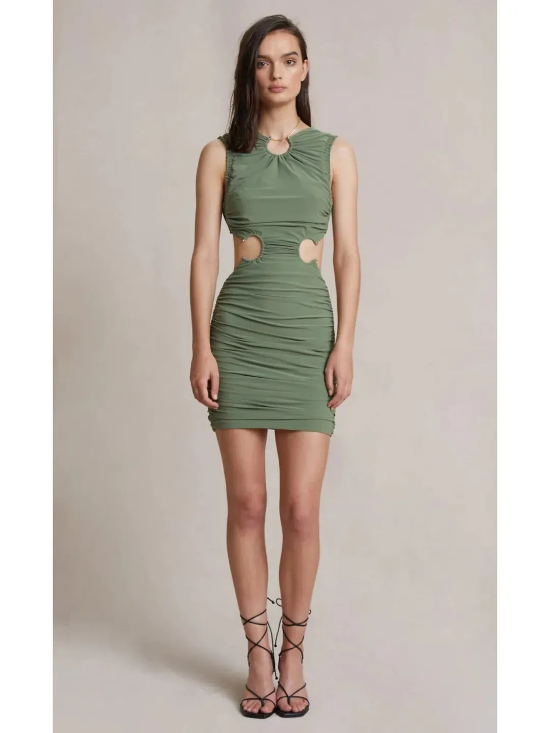 Bec & Bridge Vixen Mini Dress Olive Size AU 6 for rent on The Volte - main image