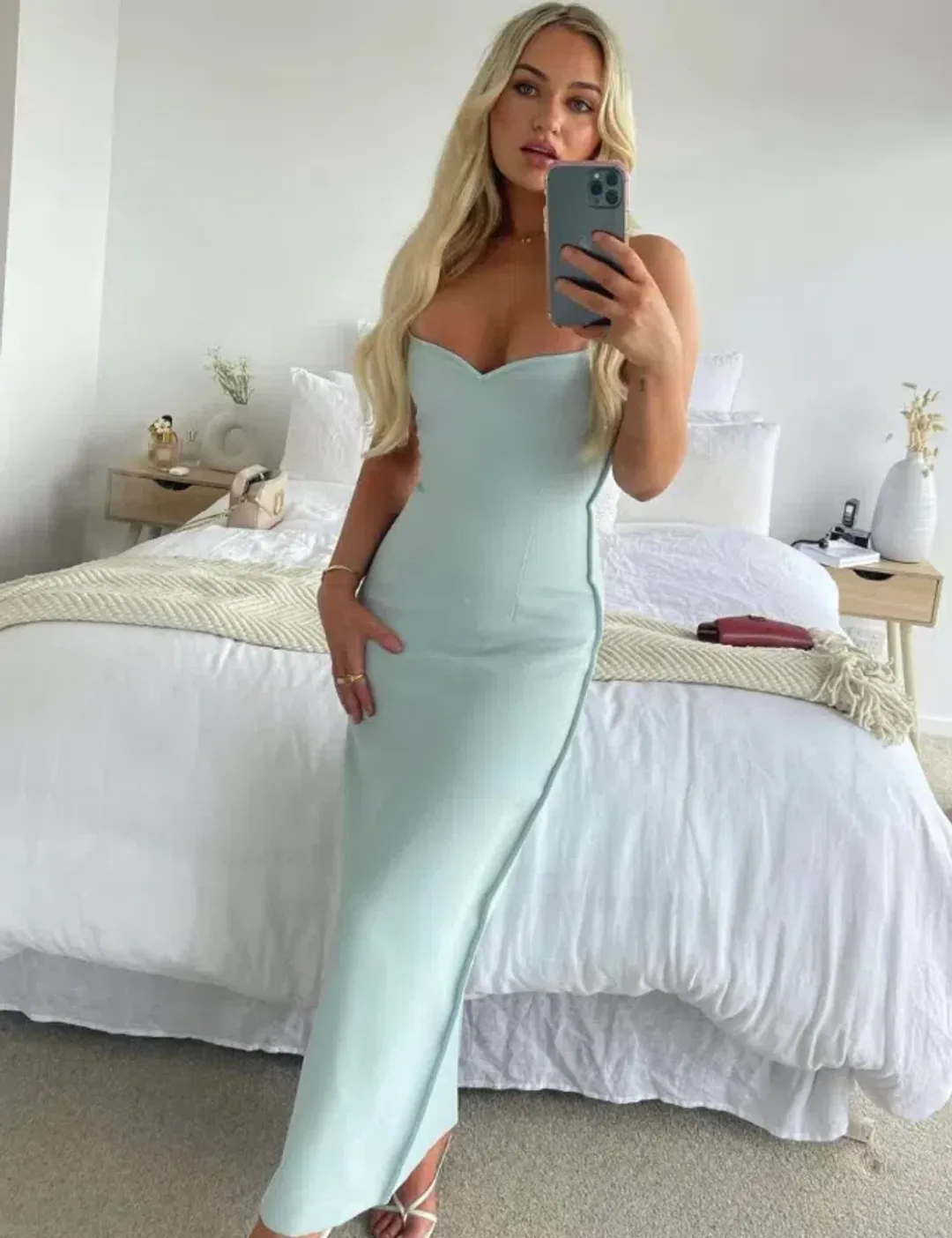 Paris Georgia Heart Dress Mineral Blue Size 6 for rent on The Volte - main image