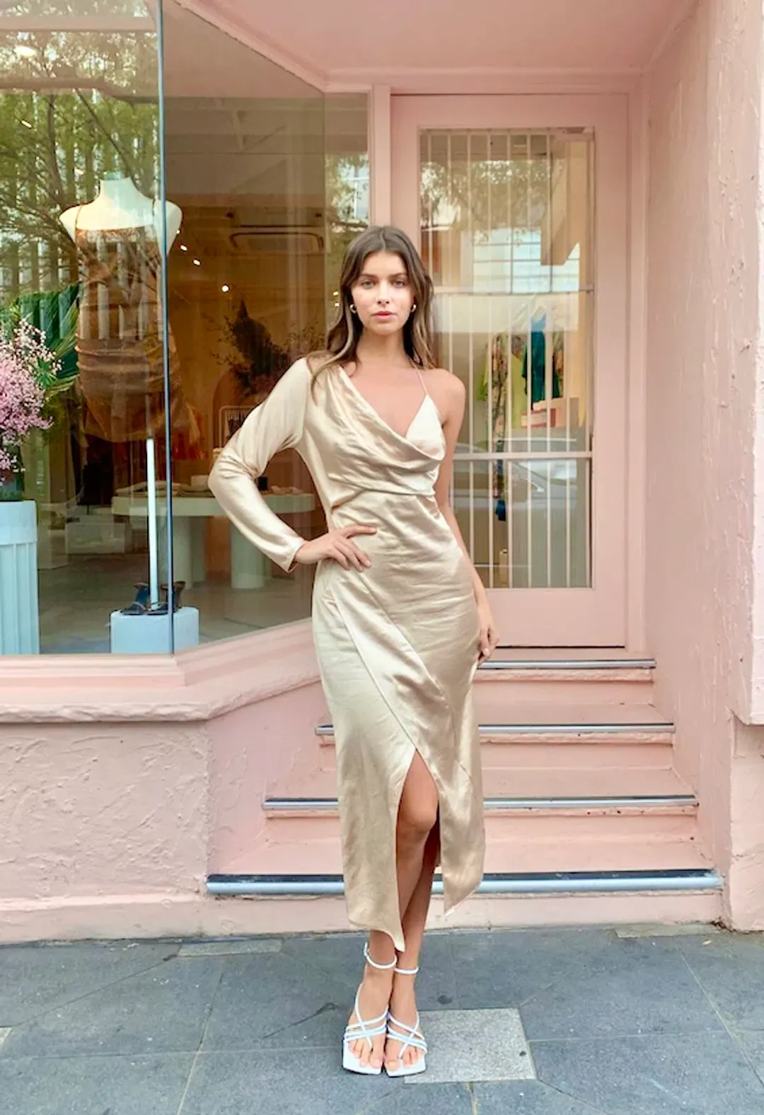 One Fell Swoop Daze Mini Dress Duchess Gold Size 8 for rent on The Volte - main image