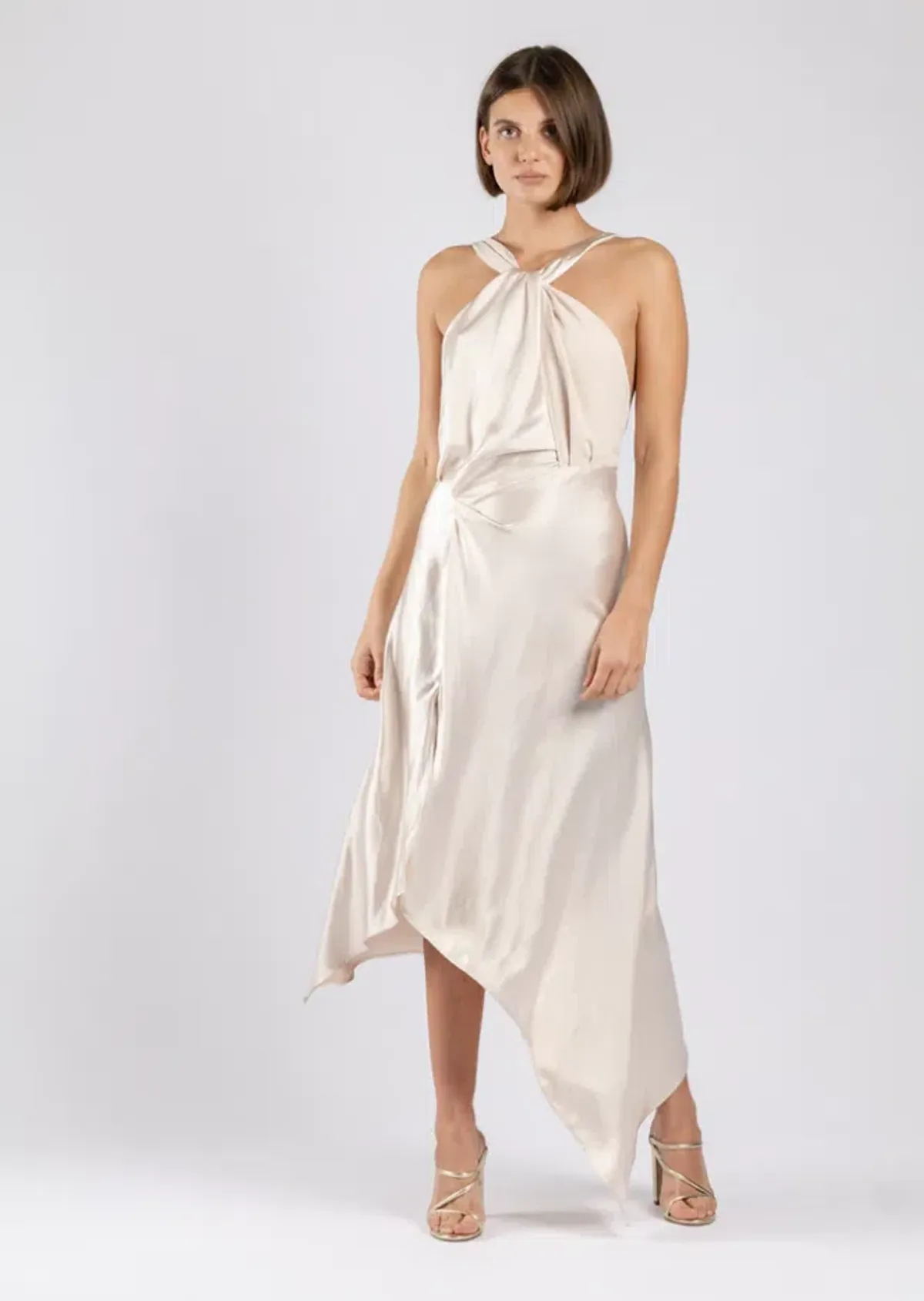 One Fell Swoop Audrey Midi Dress Mother of Pearl Size 8 - Image 1