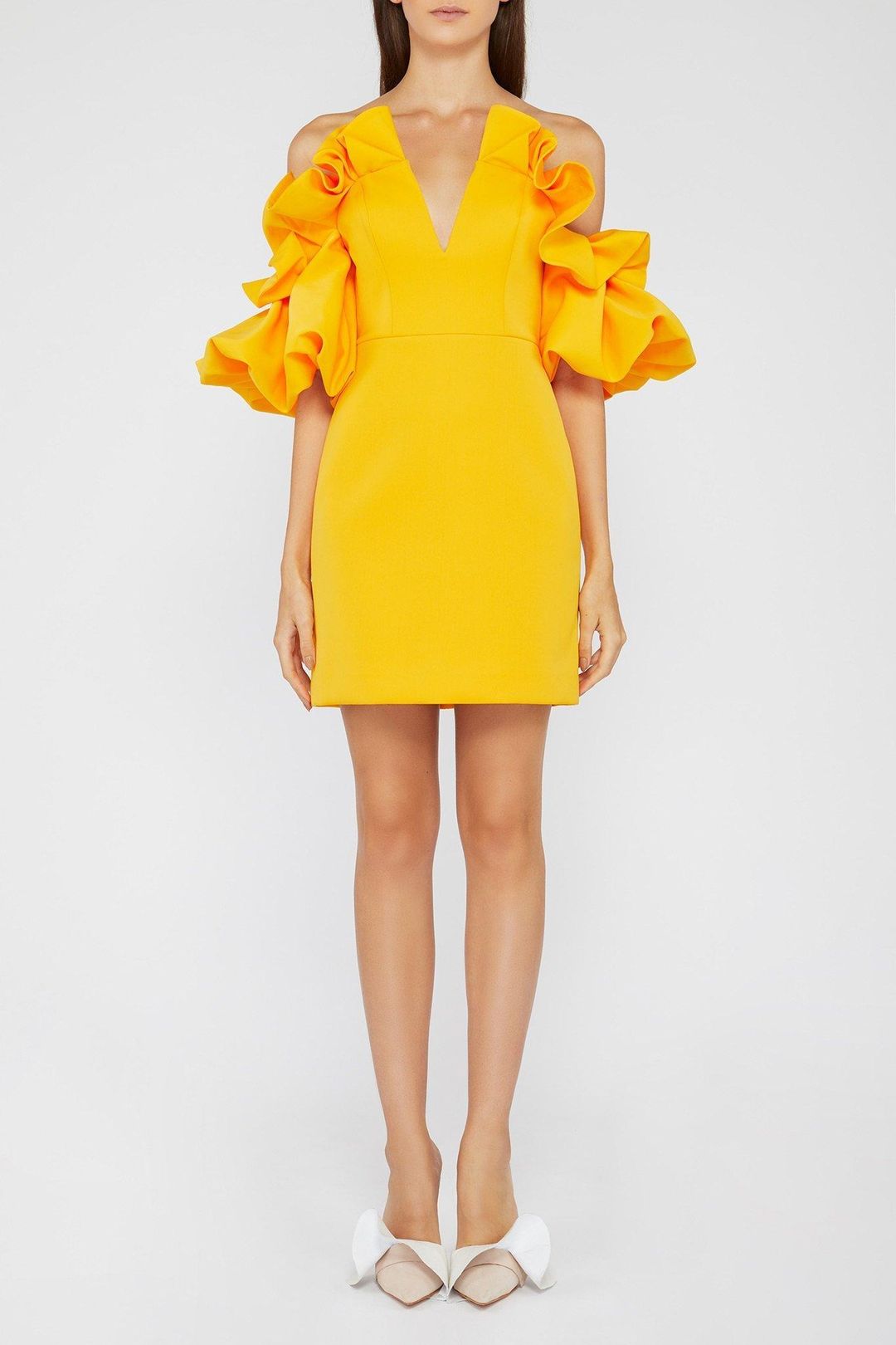 Acler Hitching Mini Dress Yellow Size 8 for rent on The Volte - main image