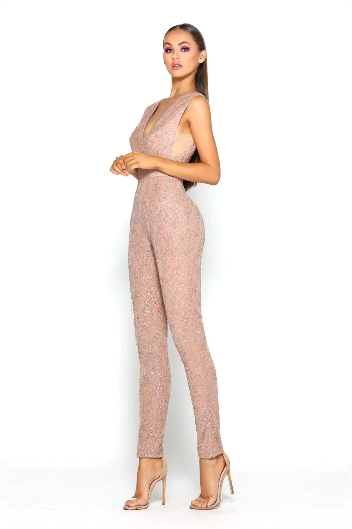 Portia and Scarlett Savanah Rose Gold Jumpsuit Size S - Image 4