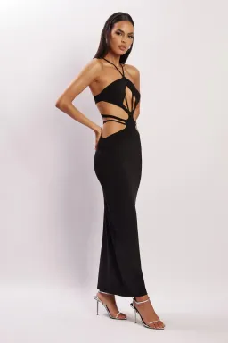 Meshki Eden Halter Strappy Cutout Maxi Dress Black Size S for rent on The Volte - image 3