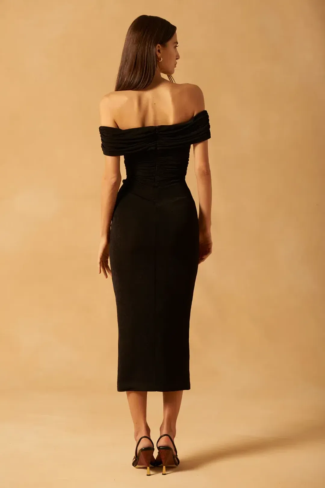Misha Maylee Slinky Jersey Midi Dress Black Size 12 for rent on The Volte - main image