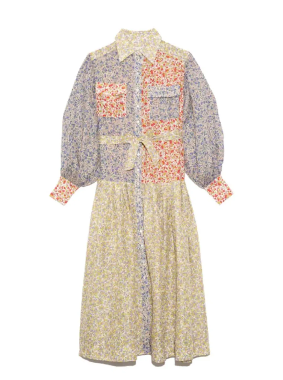 Alemais Lucia Patchwork Shirt Dress Print Size 10 for rent on The Volte - main image