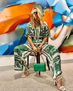 Alemais Lucille Lounge Shirt and Pants Set Print Size AU 6 for rent on The Volte - image 3