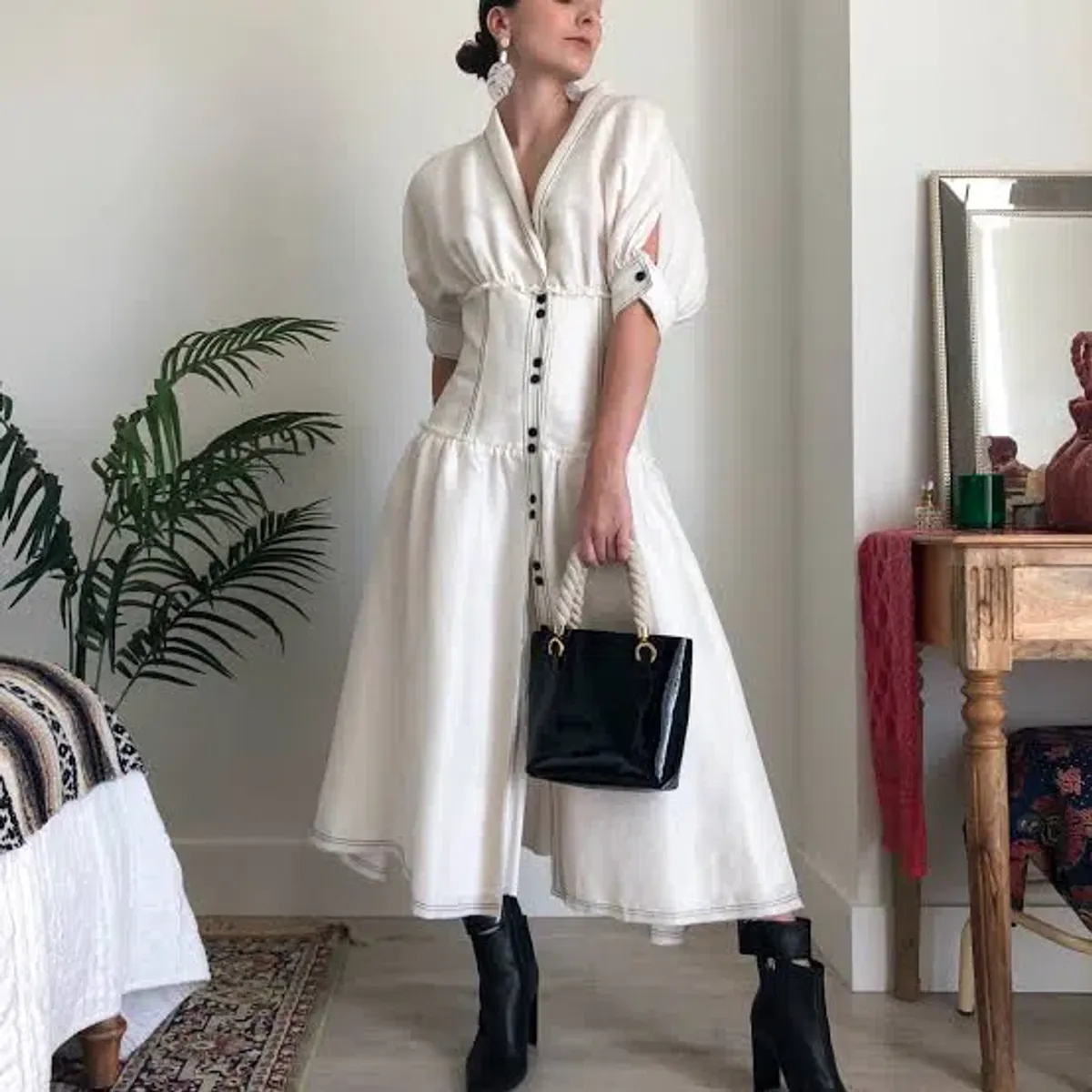 Aje Isotoma Midi Dress White Size 6 - Image 3