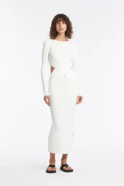 Sir the Label Celena Draped Dress White Size AU 10 for rent on The Volte - image 1