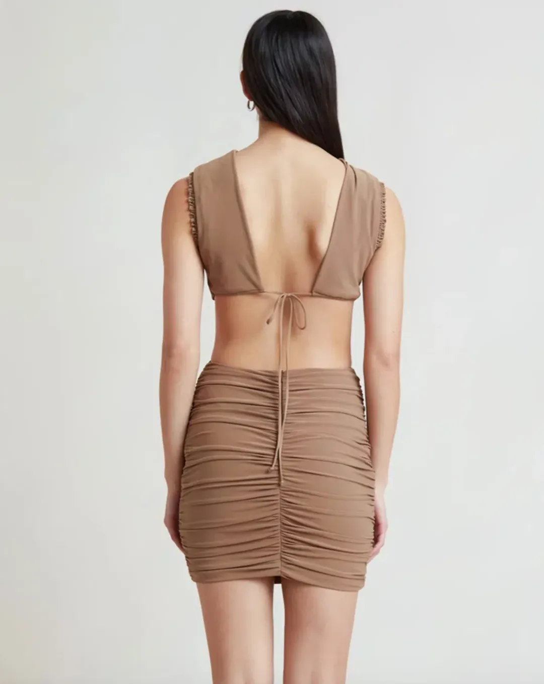 Bec and Bridge Vixen Mini Dress Brown Size 8 for rent on The Volte - main image