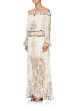 Camilla Off Shoulder Shirred Dress The Queens Chamber Print Size 10 for rent on The Volte - image 3