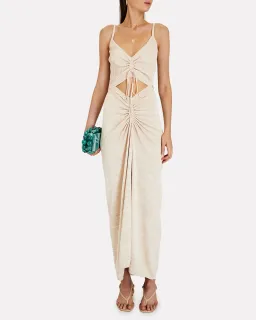 Christopher Esber Ruched Disconnect Cami Dress Beige Size 4 for rent on The Volte - image 6