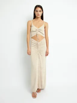 Christopher Esber Ruched Disconnect Cami Dress Beige Size 4 for rent on The Volte - image 1