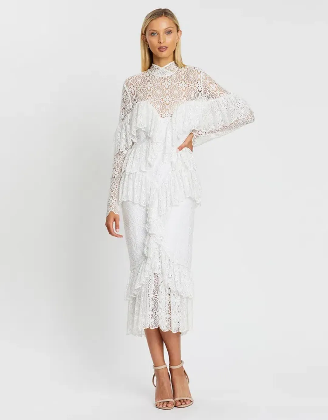 Nicola Finetti Polina Dress White Size 6 for rent on The Volte - main image