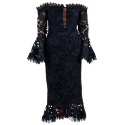 Nicholas Botanical Lace Cocktail Dress Black Size 6 for rent on The Volte - image 4